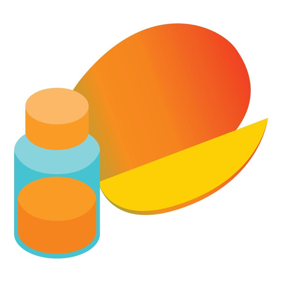 Mango juice icon, isometric style vector