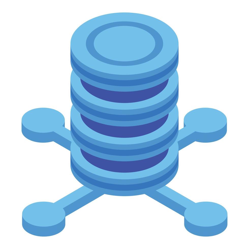Block chain server stack icon, isometric style vector