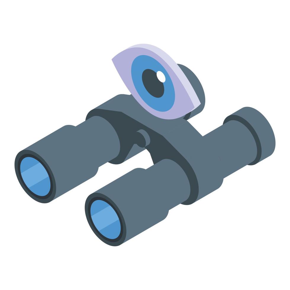 icono de binoculares de exploración vector isométrico. herramienta de niño explorador