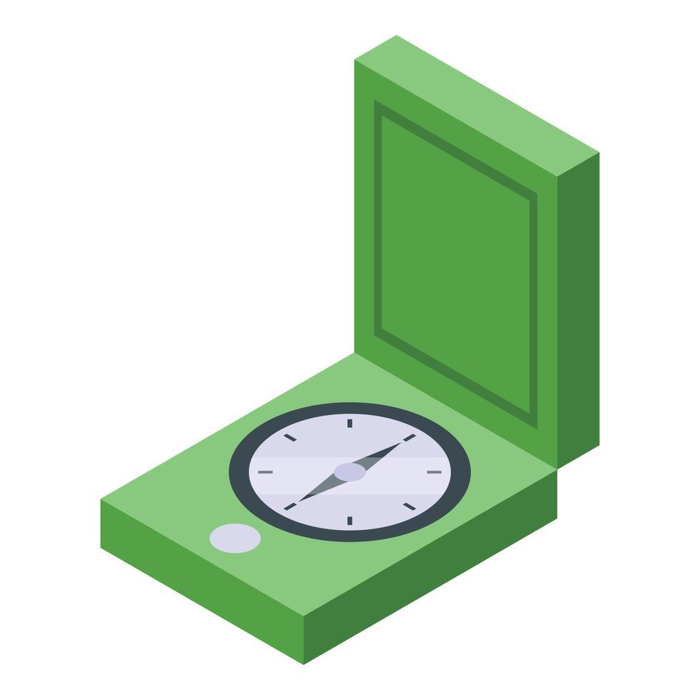Hike compass icon, isometric style vector