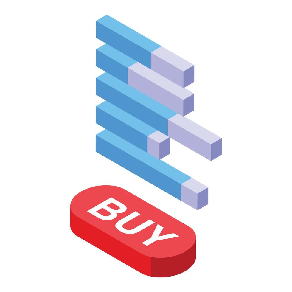 Bitcoin buy icon, isometric style vector