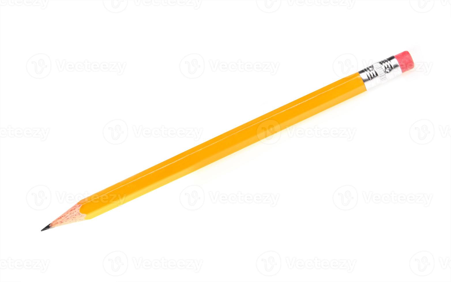 Sharp pencil on white background photo