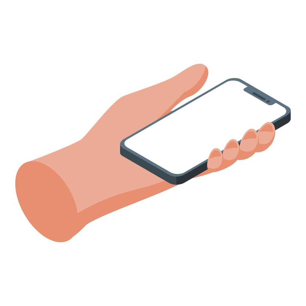 Cellphone icon isometric vector. Phone smartphone vector