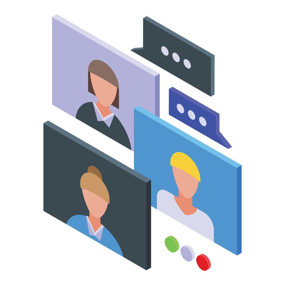 Avatar messaging icon isometric vector. Phone chat vector
