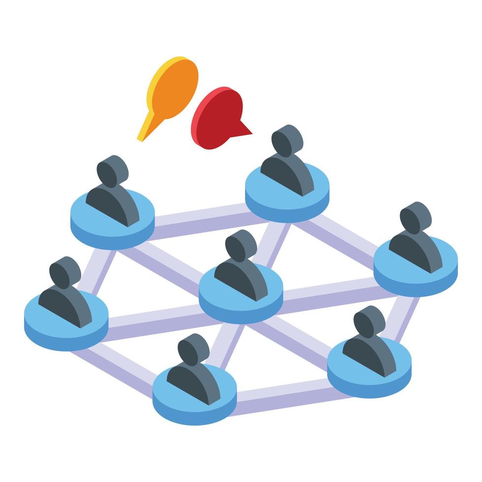 Network people icon isometric vector. Social connect vector