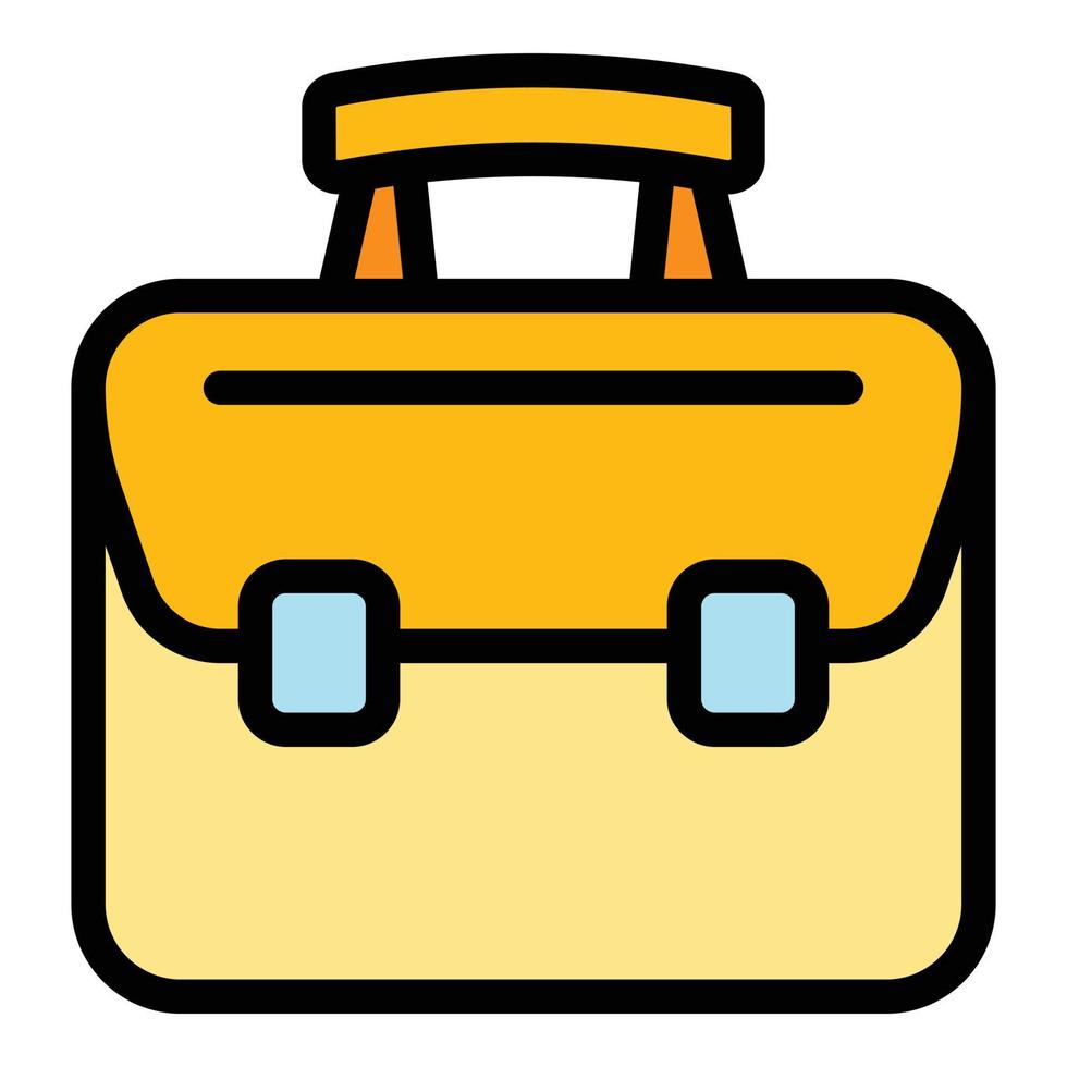 Office laptop bag icon color outline vector