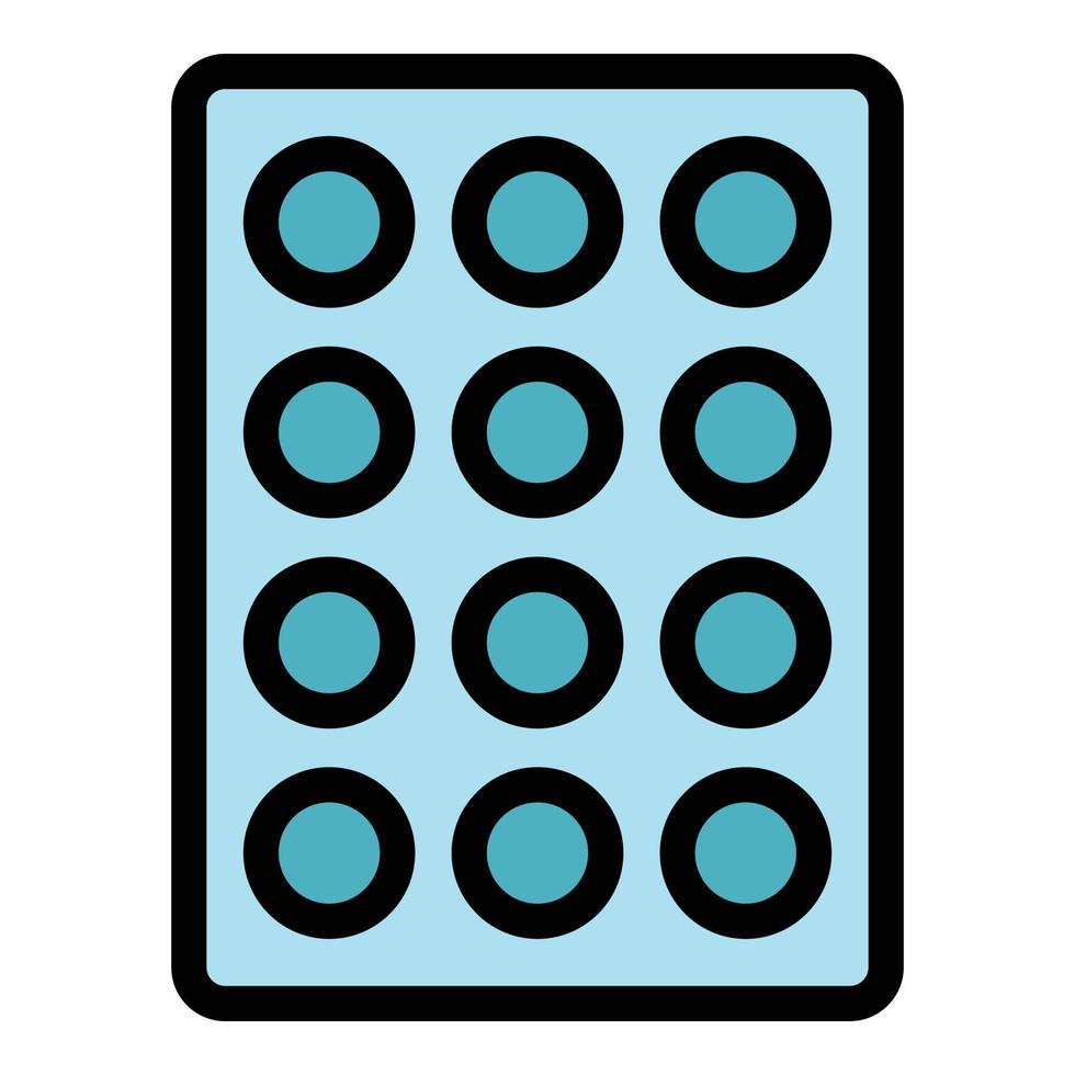 Drink ice tray icon color outline vector