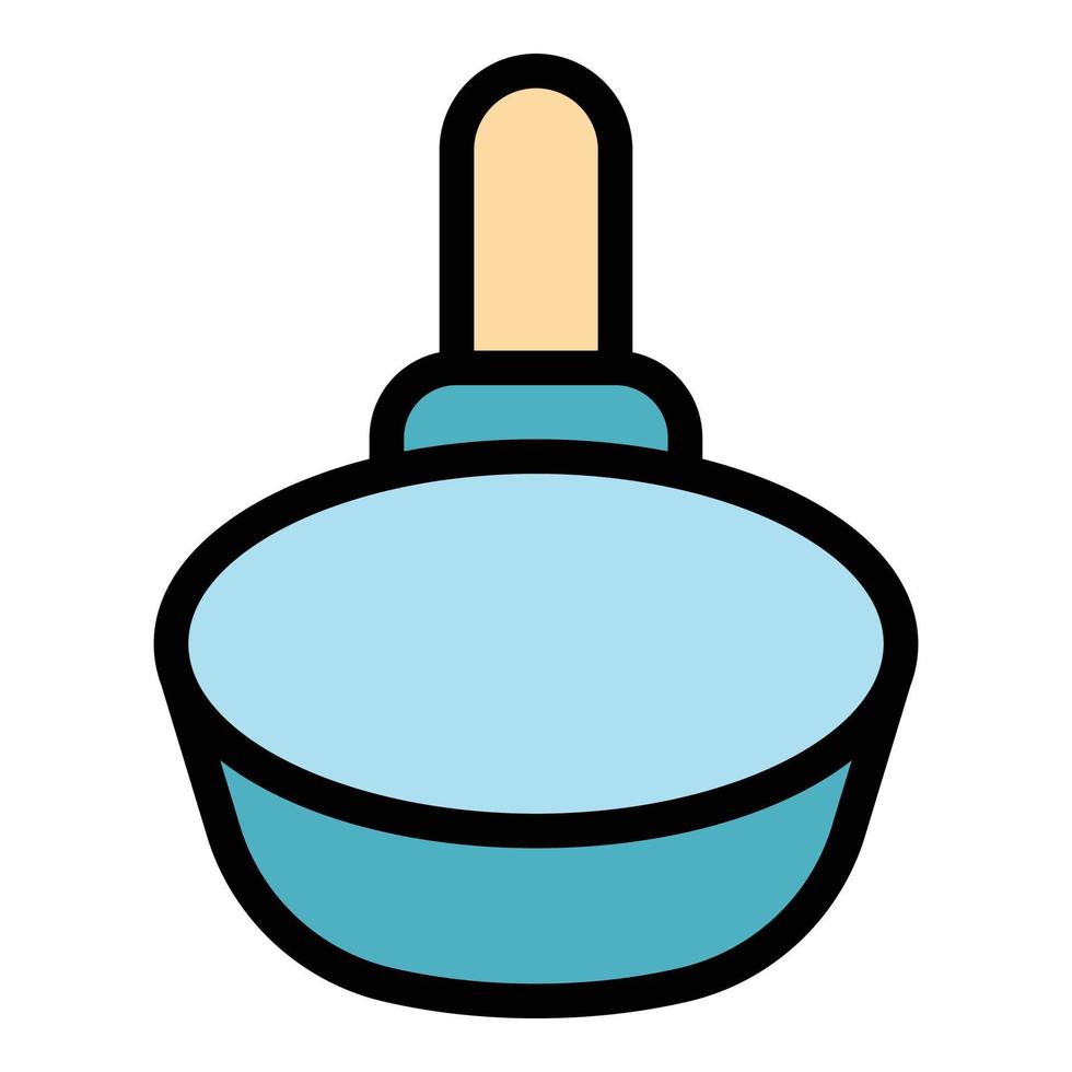 Meal wok frying pan icon color outline vector