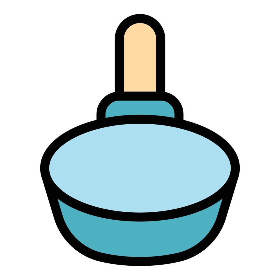 Meal wok frying pan icon color outline vector