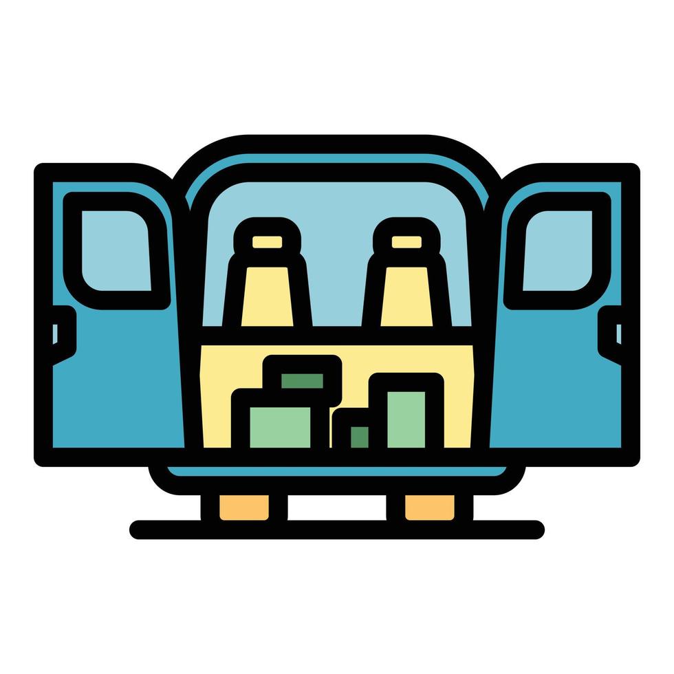 vector de contorno de color del icono del maletero del vehículo