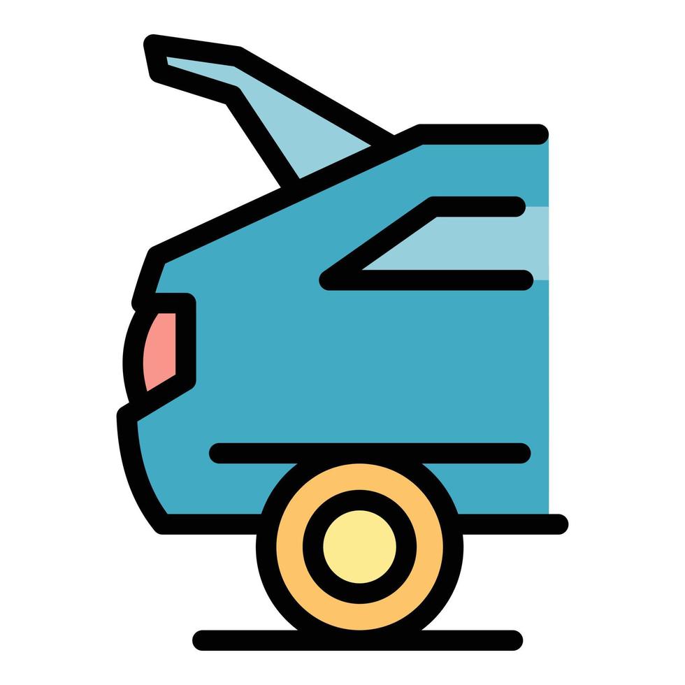 Open trunk car icon color outline vector