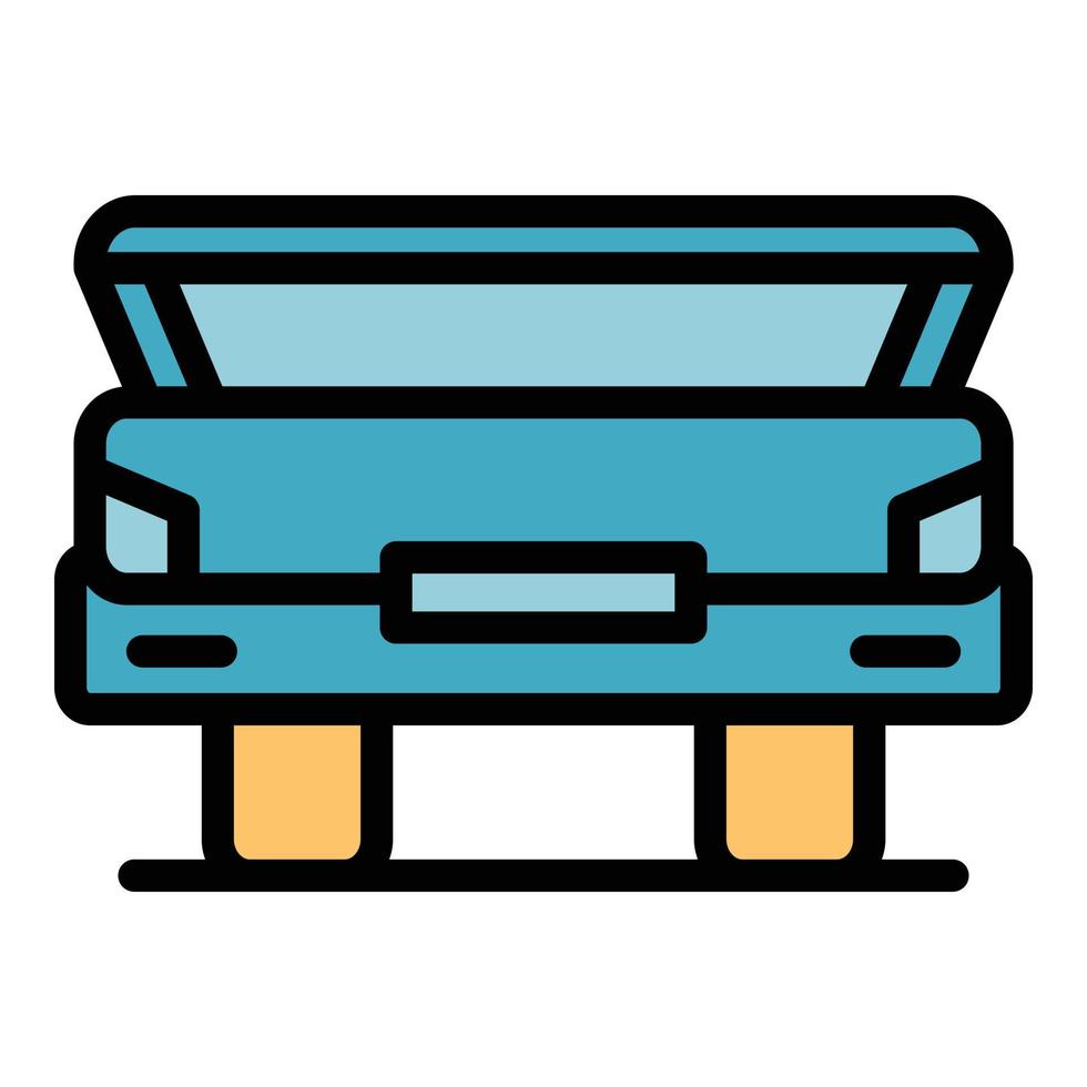 Open vehicle trunk icon color outline vector