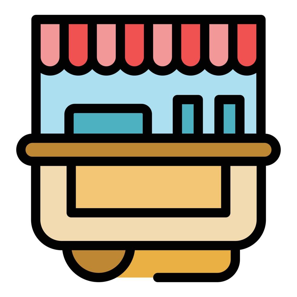 Food trolley icon color outline vector