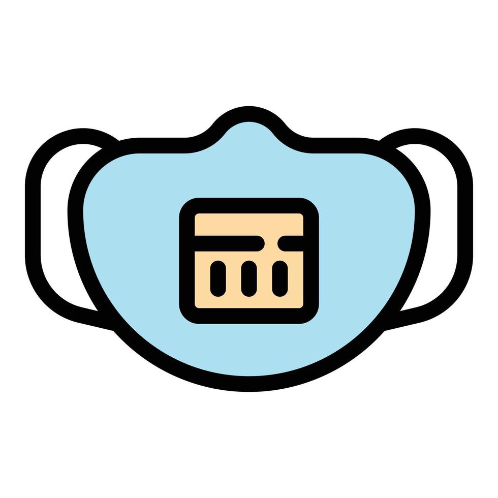 Protective mask icon color outline vector
