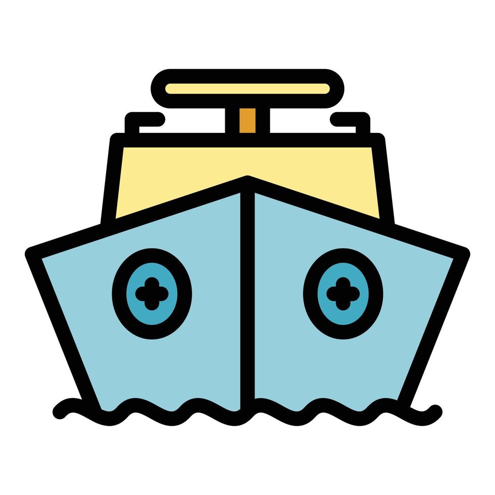 Ambulance rescue boat icon color outline vector