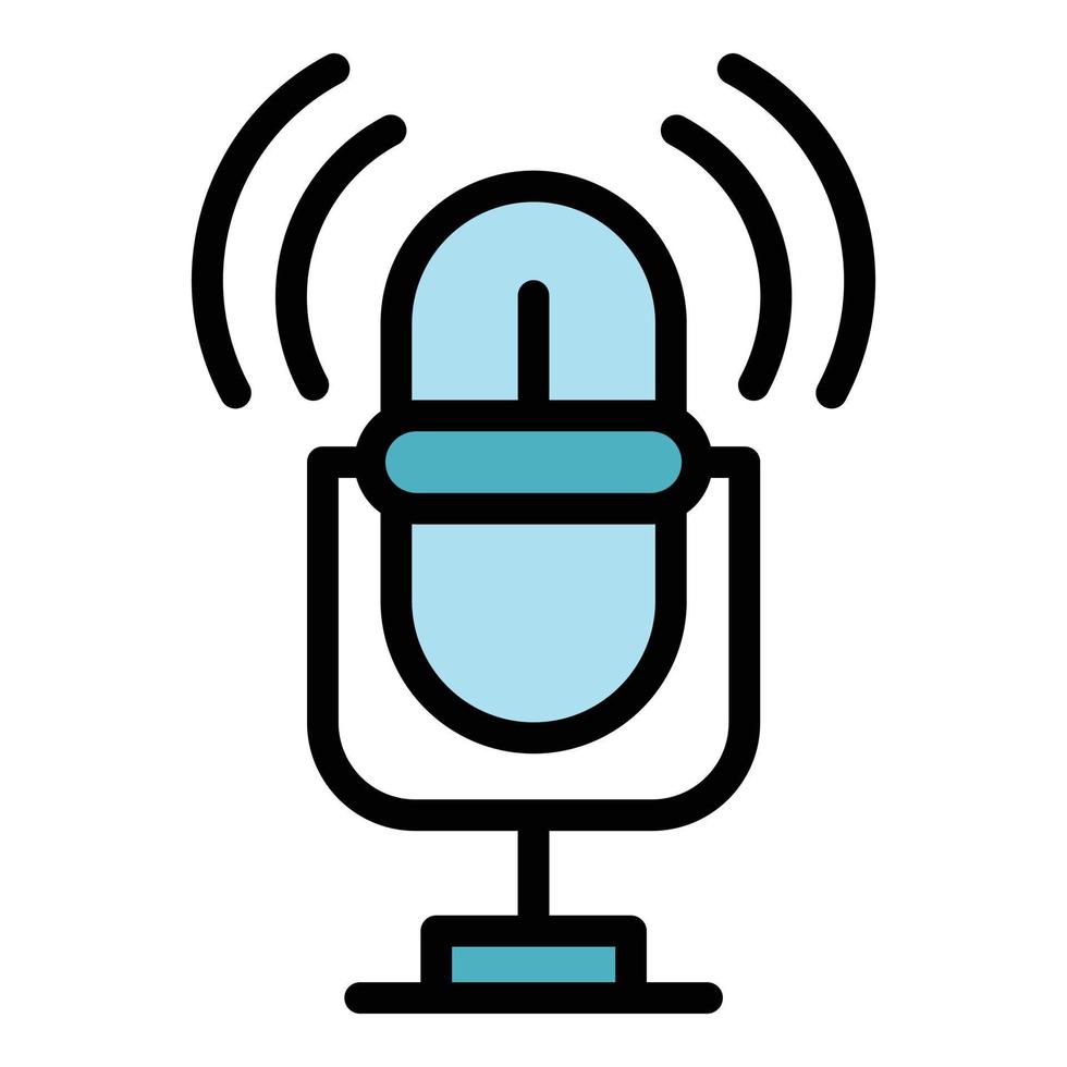 Studio microphone icon color outline vector