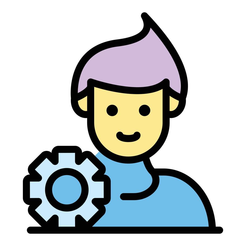 Man avatar estimator icon color outline vector