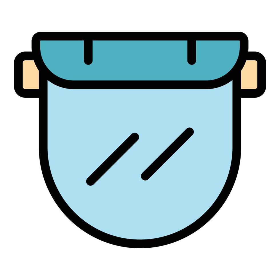 Covid face shield icon color outline vector