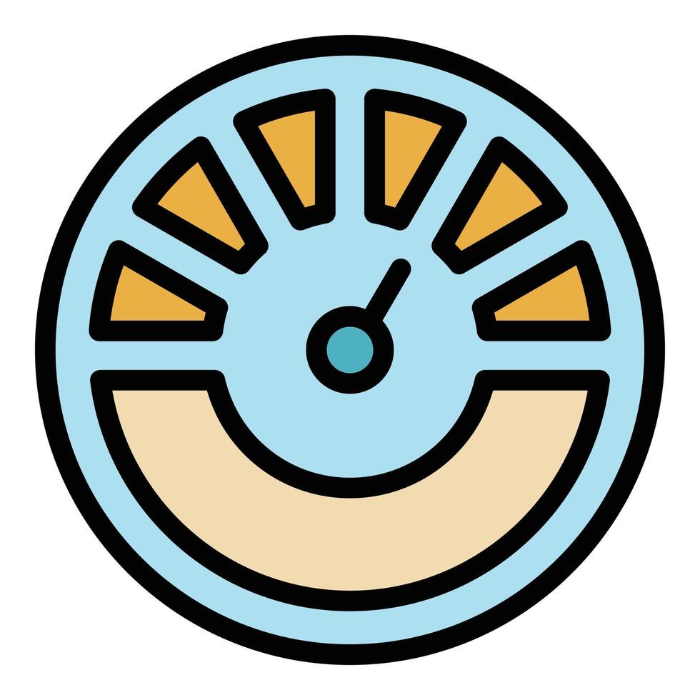 Car dashboard gauge icon color outline vector