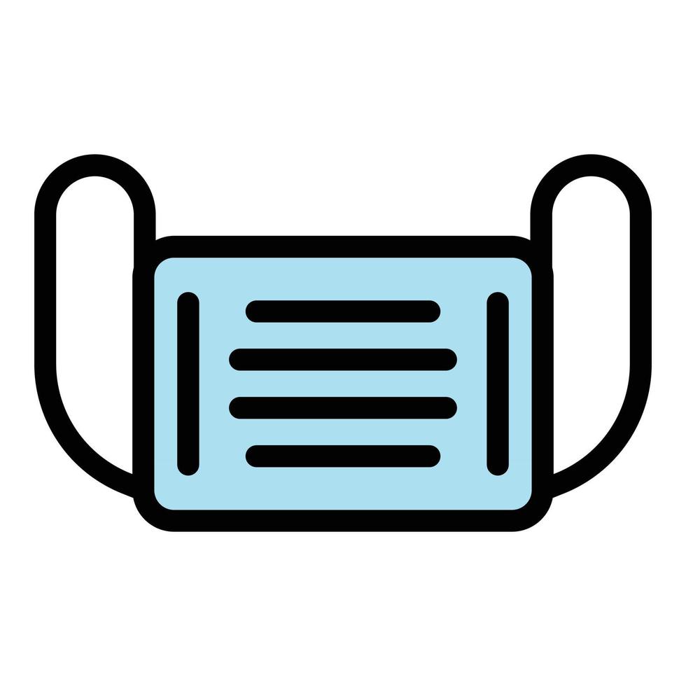 Safety face mask icon color outline vector