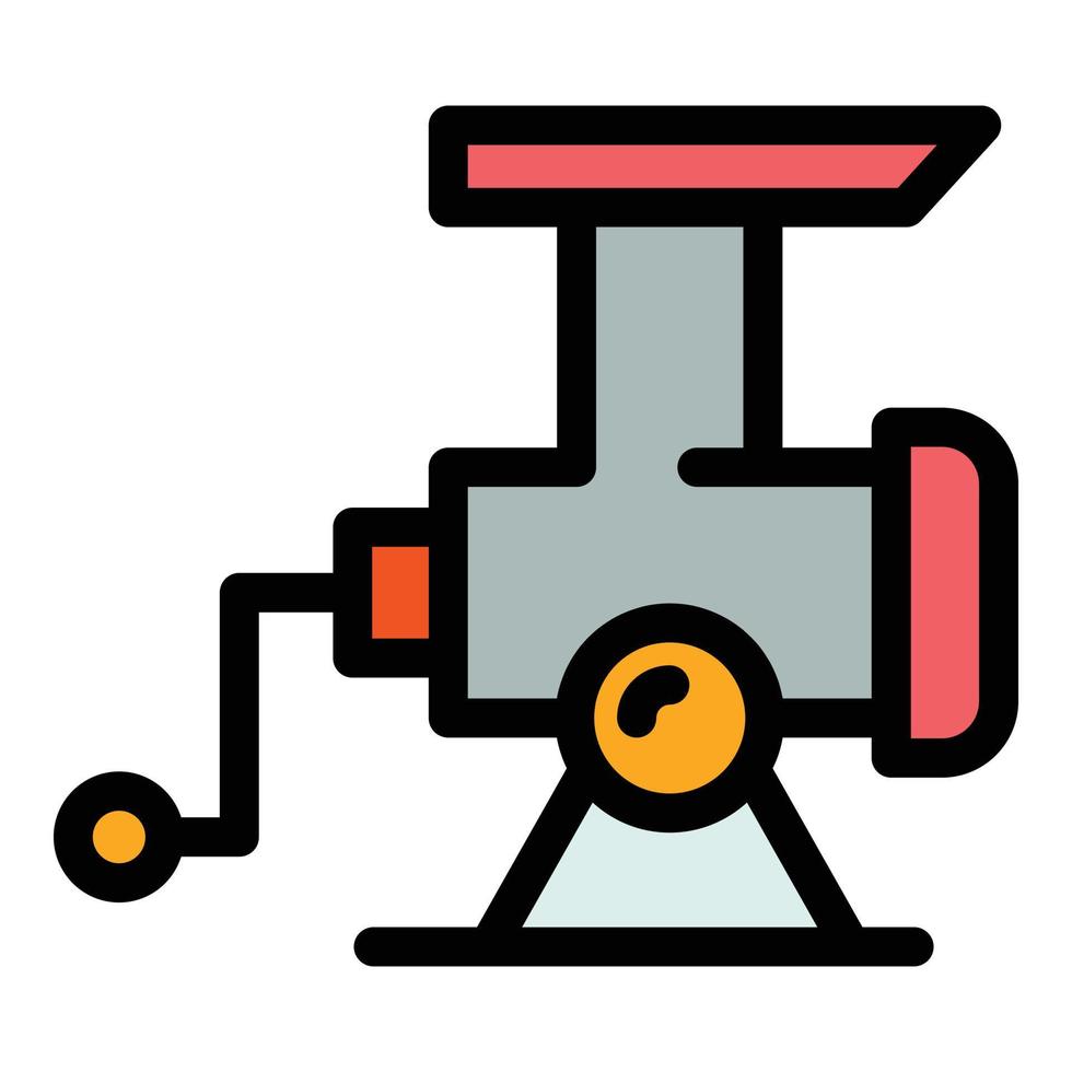 Hand meat grinder icon color outline vector