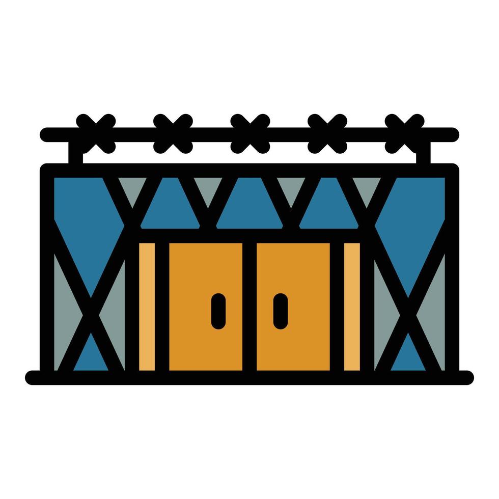 Prison building icon color outline vector