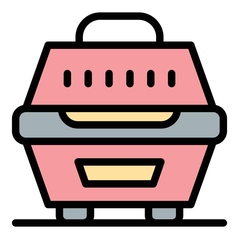 Dog puppy box icon color outline vector