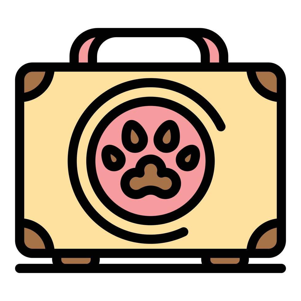 Dog first aid kit icon color outline vector