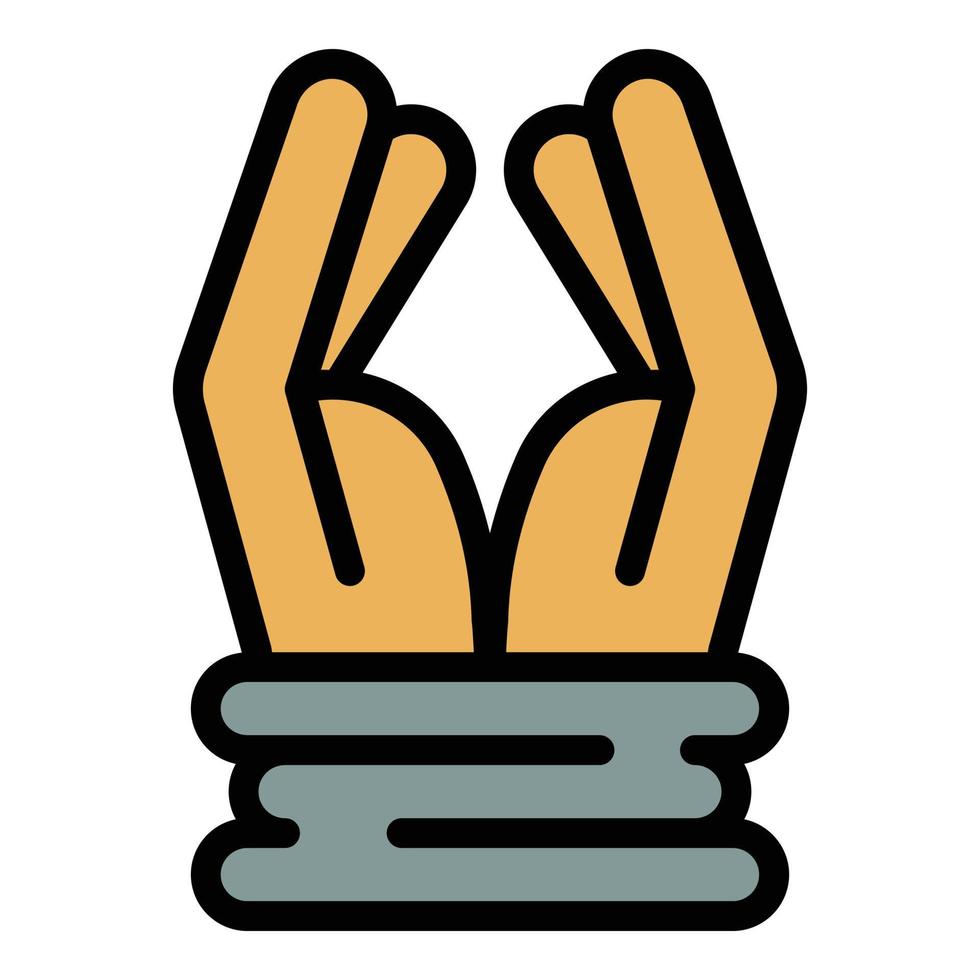 Prison hands tied icon color outline vector