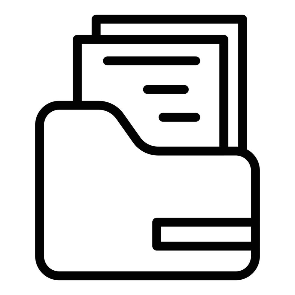 Smart office folder icon, outline style vector