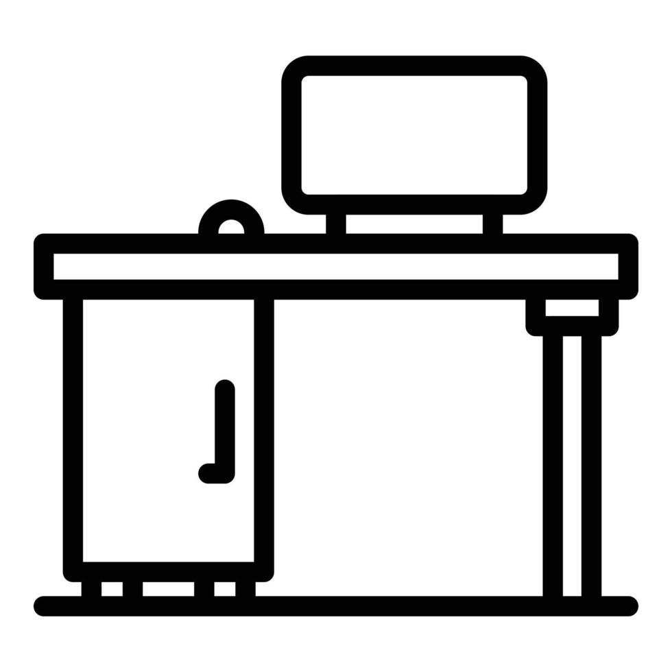 Smart office workspace icon, outline style vector