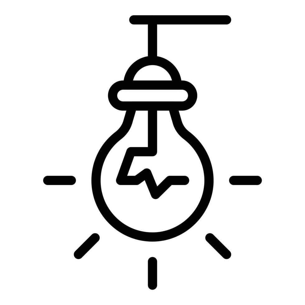 Retro smart lightbulb icon, outline style vector