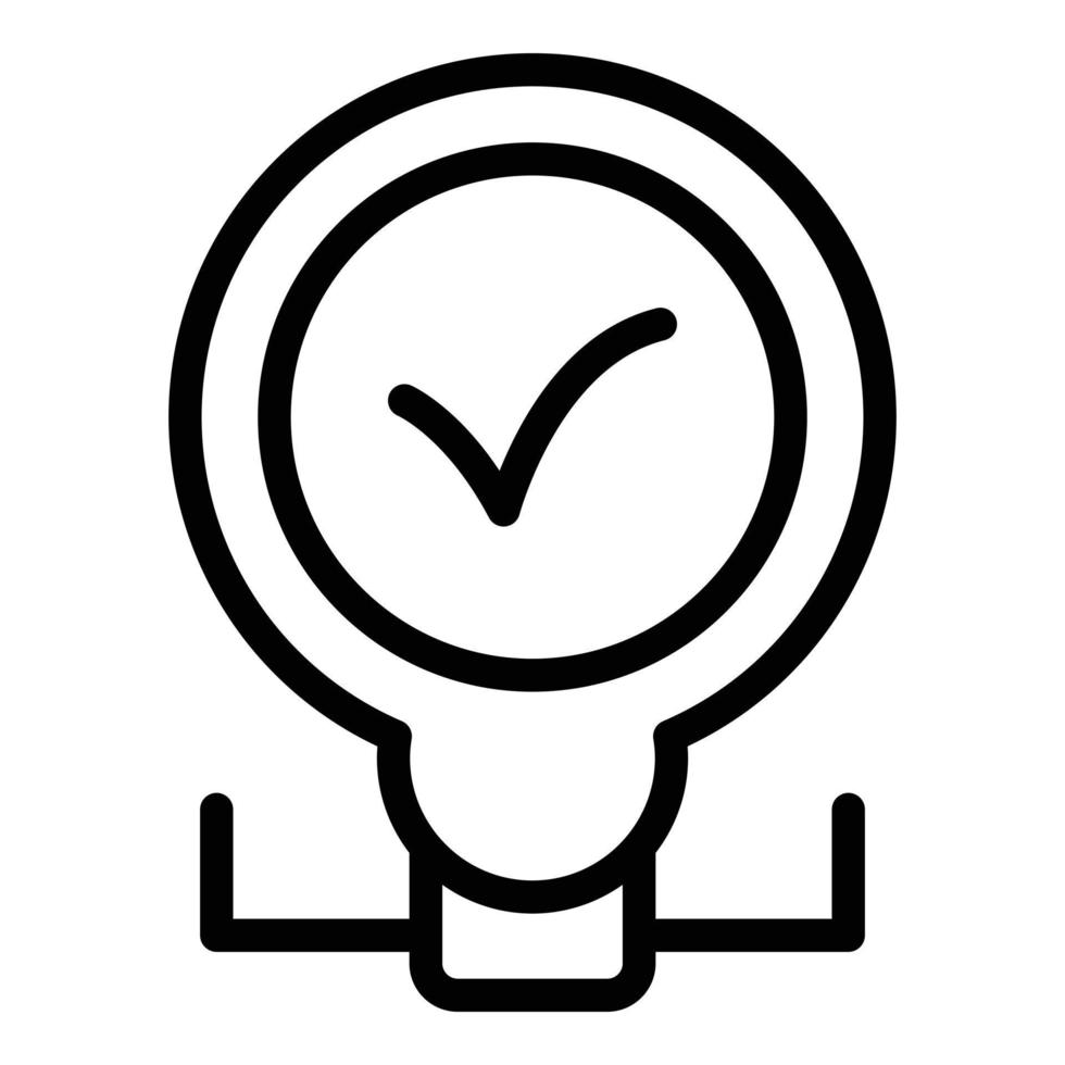 Mind smart lightbulb icon, outline style vector