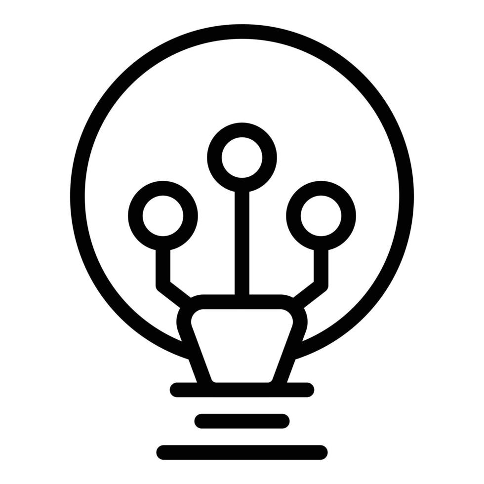 Lamp smart lightbulb icon, outline style vector