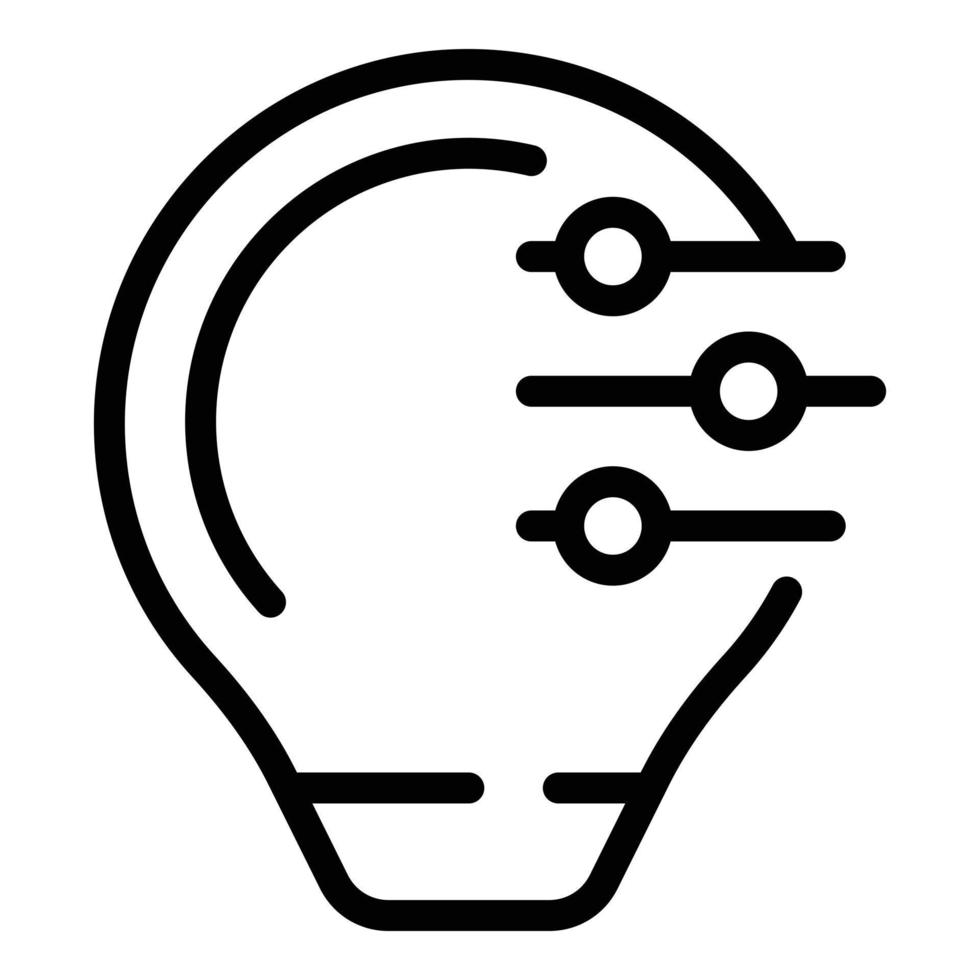 Think smart lightbulb icon, outline style vector
