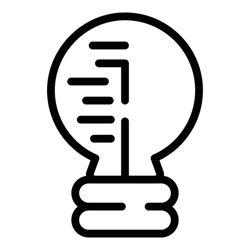 Process smart lightbulb icon, outline style vector