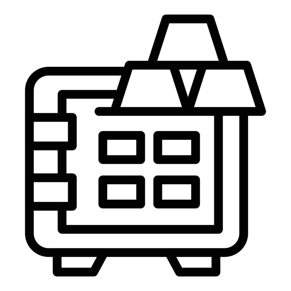 Bank reserves safe icon, outline style vector