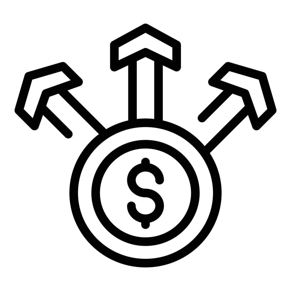 Coins scheme icon, outline style vector