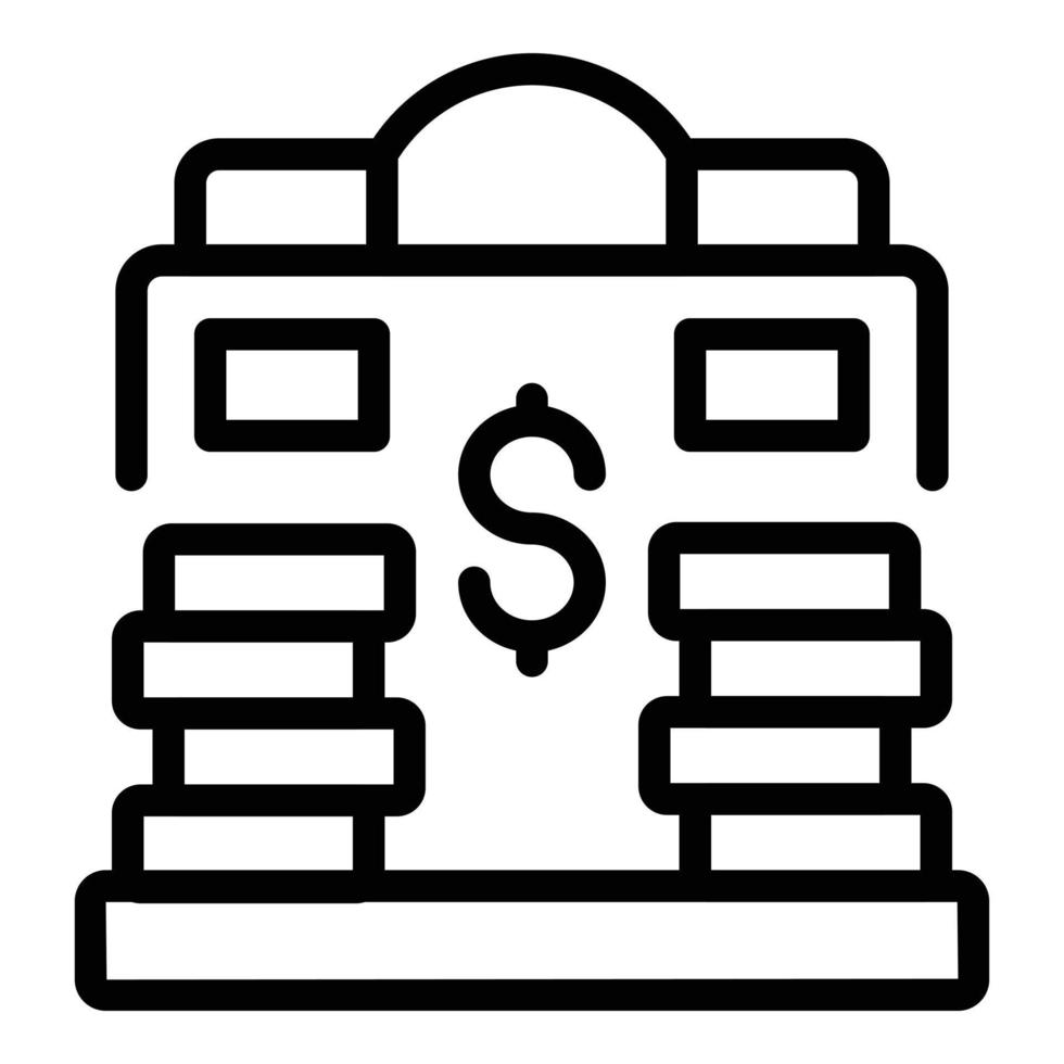 Bank cash pack icon, outline style vector