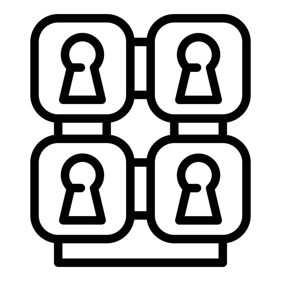 Deposit room key icon, outline style vector