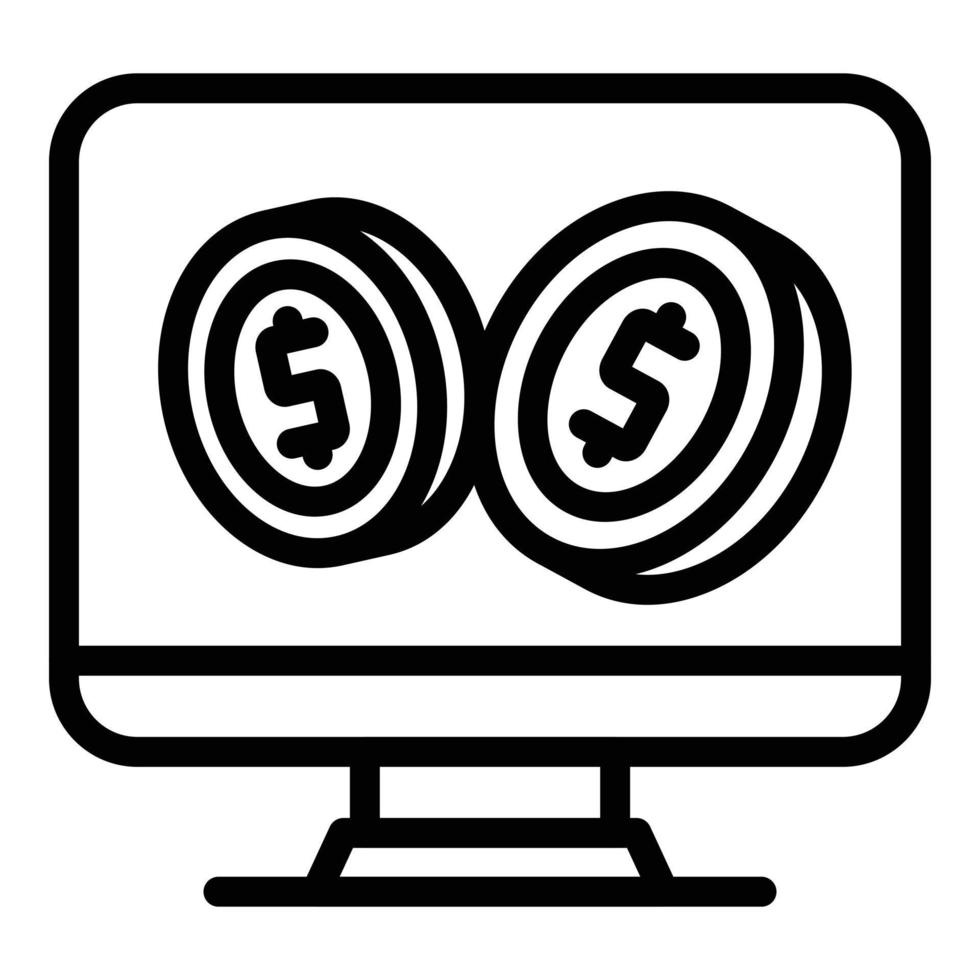 Online payment icon, outline style vector
