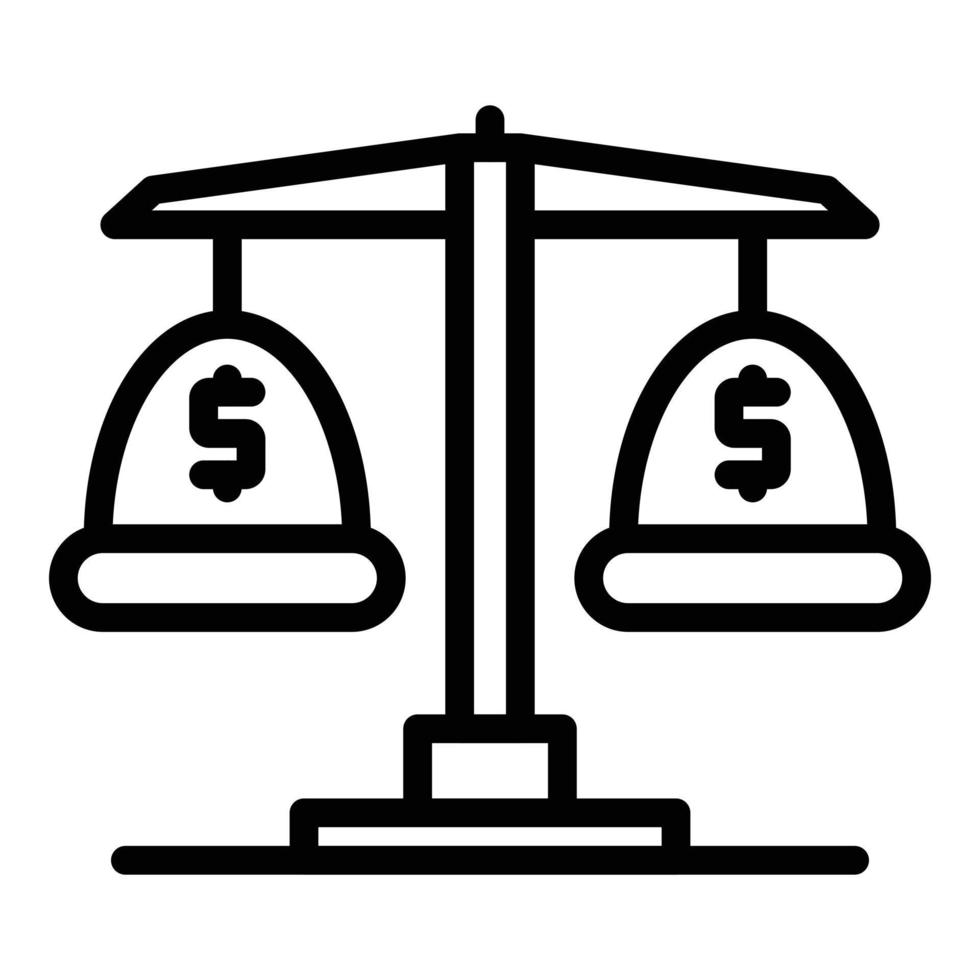 Cash scale icon, outline style vector