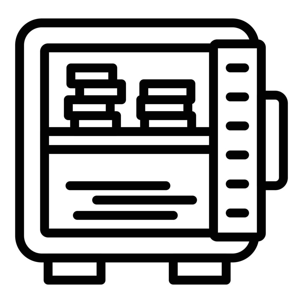 Deposit room open money icon, outline style vector