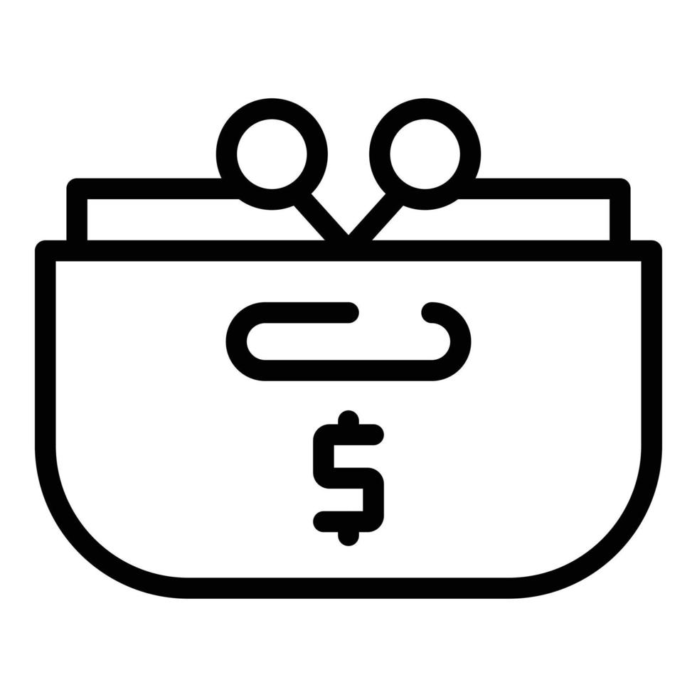 Money cash wallet icon, outline style vector