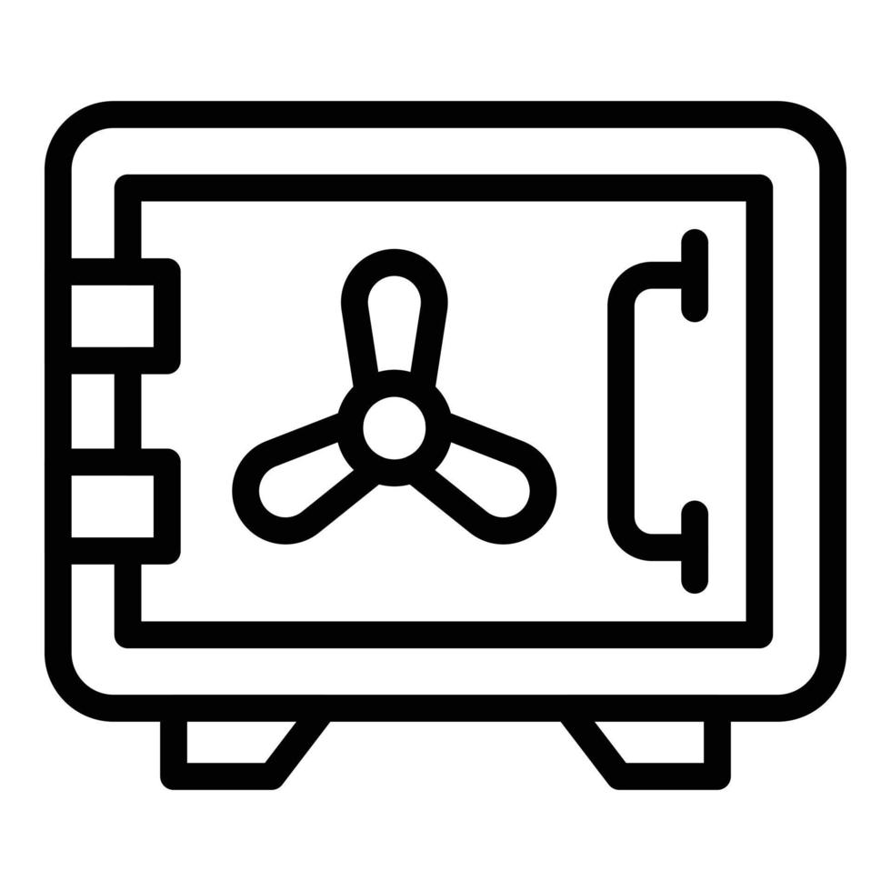 Deposit room closed safe icon, outline style vector