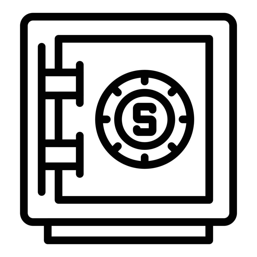 Deposit room locker safe icon, outline style vector