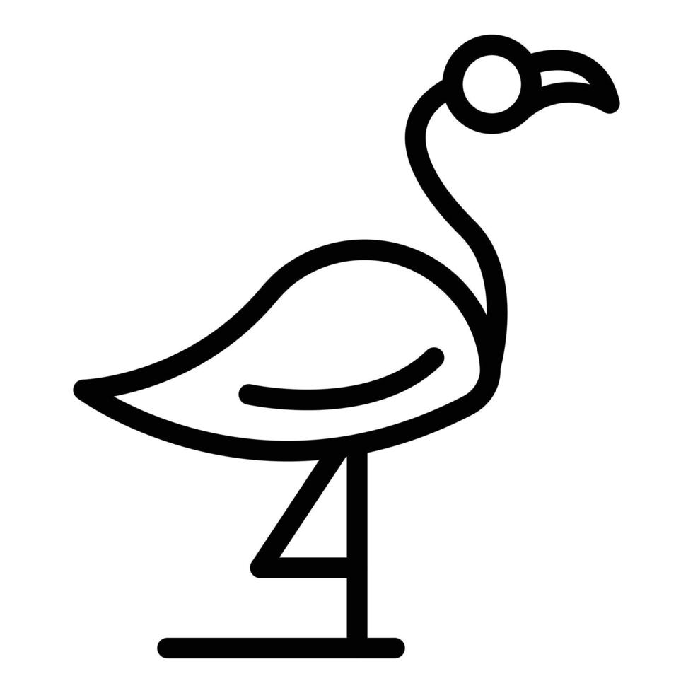 Flamingo icon, outline style vector