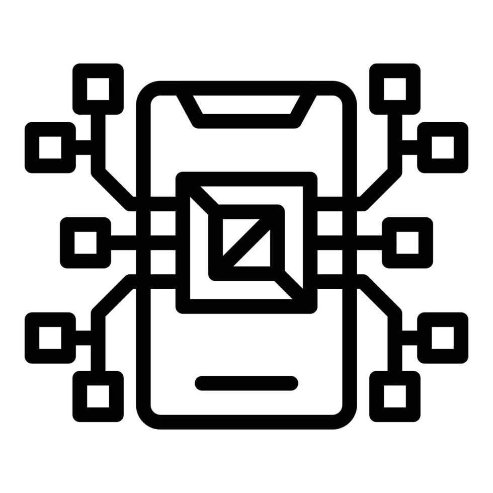 Api phone processor icon, outline style vector