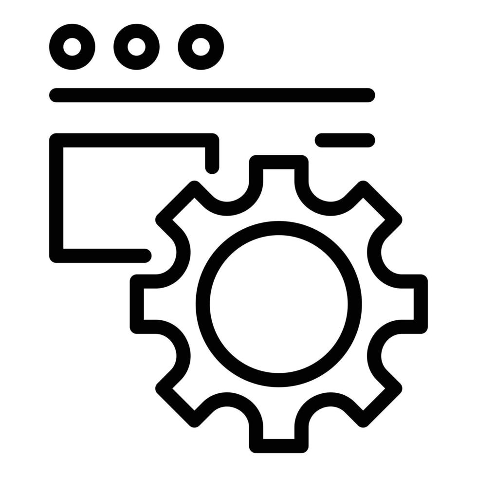 Api gear icon, outline style vector