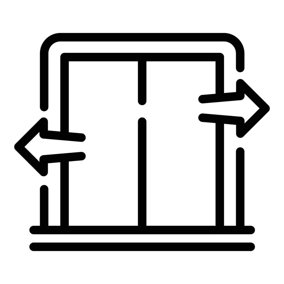 Emergency pull doors icon, outline style vector